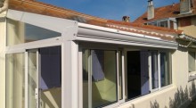 installation d'une véranda en aluminium Technal de couleur blanche près d' Aubagne